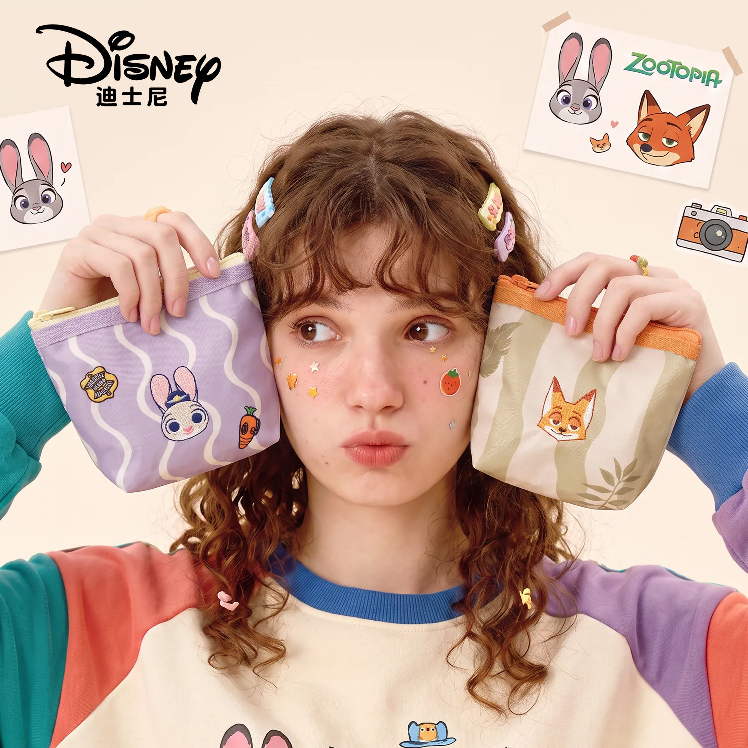 迪士尼零钱包便携化妆包迷你随身钱包