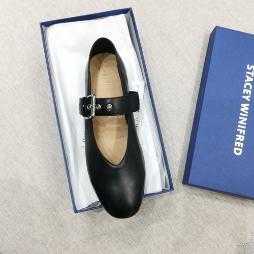 staceywinifred26ss新款豹纹马毛一字扣带玛丽珍单鞋