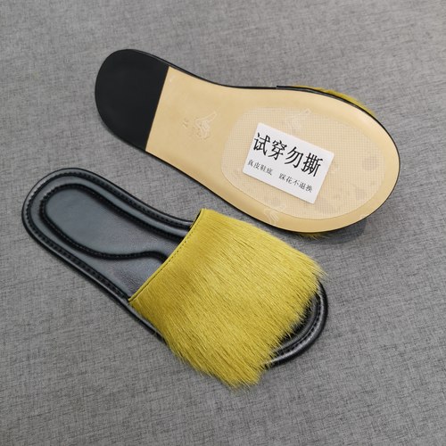 藏蓝沉稳.柠檬黄显白.26新款羊毛.凉拖.羊皮拖鞋.居家.日常通勤