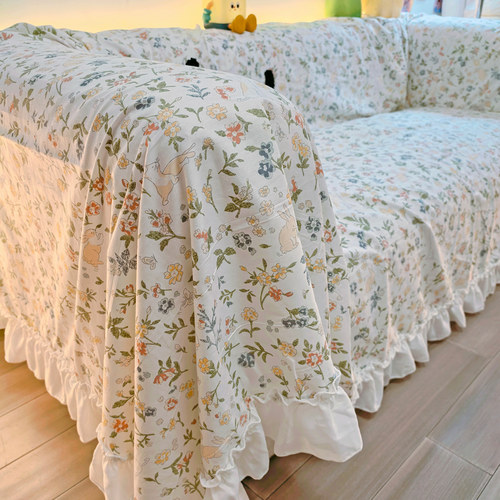 全棉薄款透气吸汗沙发盖布奶油风全盖套罩2026新款可外出旅行携带