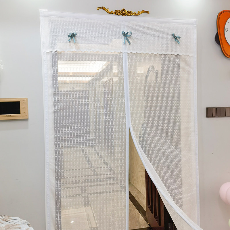 法式蕾丝纱帘蝴蝶结防蚊门帘