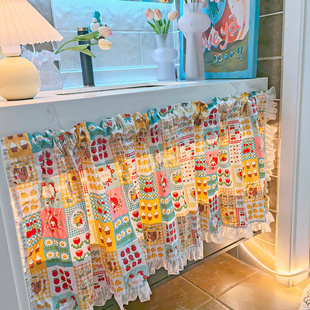 公主风半遮光小窗帘杂物柜挡帘卫生间遮丑神器免打孔安装2026新款