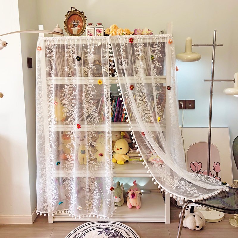 储物柜洛可可纱帘遮挡厕所门屏风隔断挡板帘装饰帘魔术贴花朵装饰,居家布艺,珠帘/挂帘,淘宝优惠券,粉丝福利购,淘宝优惠卷