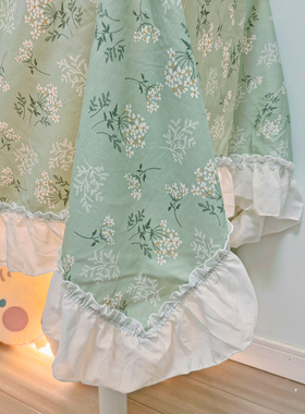 纯棉全棉绿色桌布夏季薄款台布麻将机桌取暖桌电烤炉烤火桌子罩套