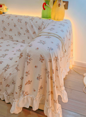 纯棉薄款四季沙发盖布懒人通用全盖套垫透气万能直排沙发布罩ins