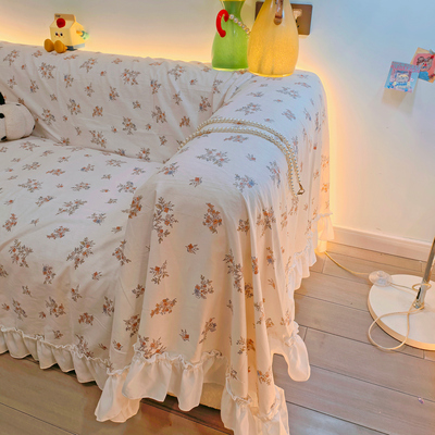 纯棉薄款四季沙发盖布懒人通用全盖套垫透气万能直排沙发布罩ins