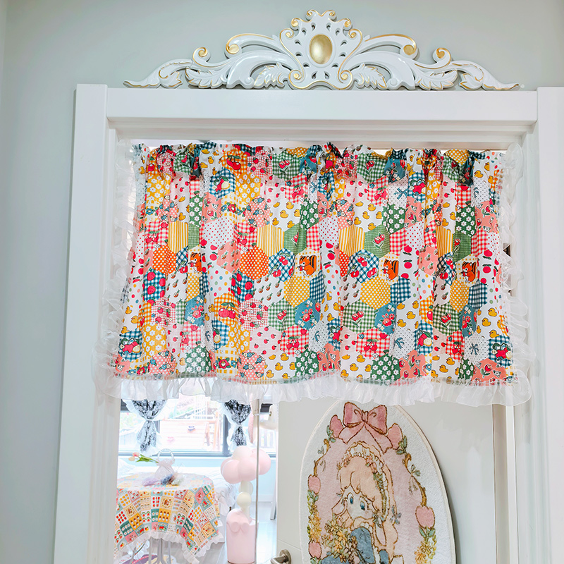 ins小窗户短窗帘女孩卧室门帘