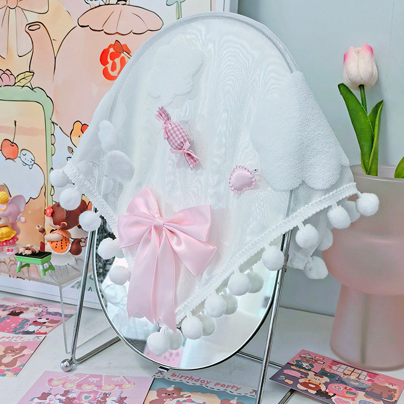 少女心事lolita镜子装饰单开门冰箱斗柜防尘罩盖巾轻奢高级感布置,居家布艺,万能盖巾,淘宝优惠券,粉丝福利购,淘宝优惠卷