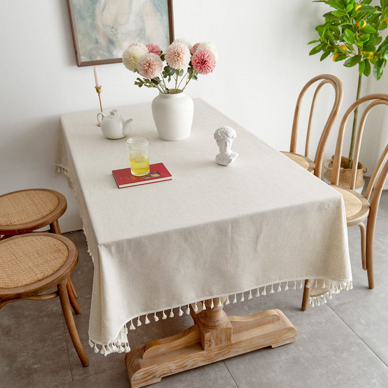 防水防油原麻色清新可定制桌布布