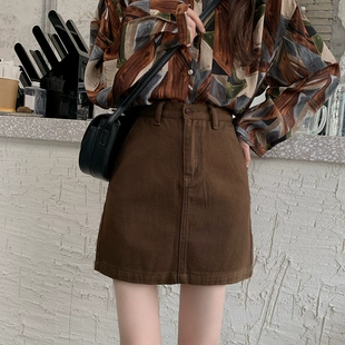 大码 2023新款 胖mm牛仔半身裙女高腰显瘦学生包臀A字短裙 夏季 韩版