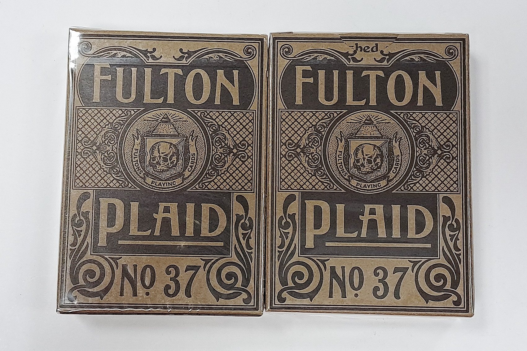 美國原裝進口 Fulton Plaid  DD富爾頓格子 棕色 花切收藏 撲克牌