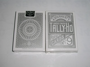 美國原裝進口 Tally Ho Silver 銀色 鈦金屬 Titanium 圓背撲克牌
