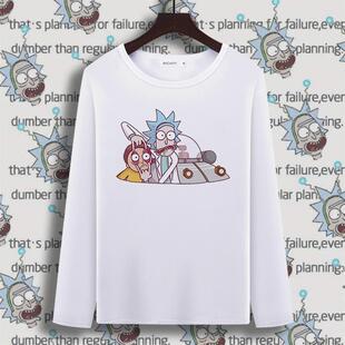 rickandmorty长袖 体恤打底衣服 T恤男潮流瑞克和莫蒂卡通动漫秋季