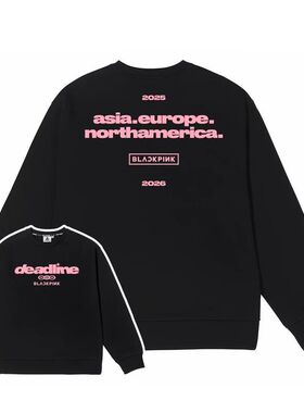 blackpink演唱会周边卫衣DEADLINE同款圆领连帽衣服Lisa粉丝穿搭