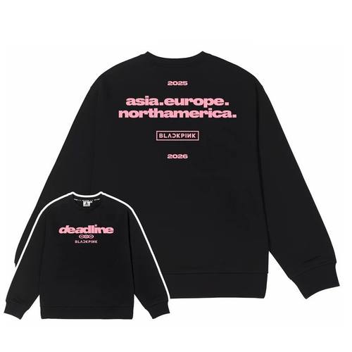 blackpink演唱会周边卫衣DEADLINE同款圆领连帽衣服Lisa粉丝穿搭