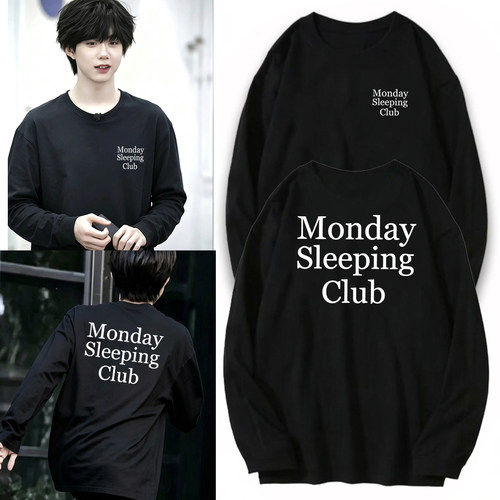 monday sleeping club趣味英文2026长袖T恤春秋季宽松打底衫男女