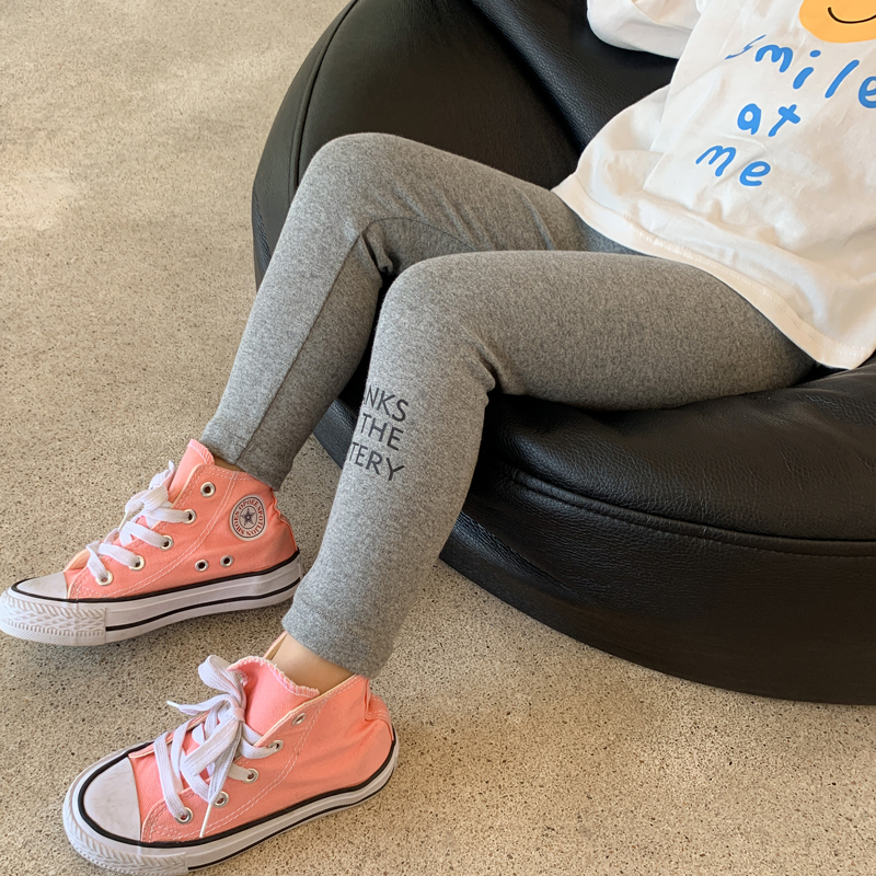 女童字母长裤羊毛拉架打底裤