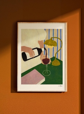 Carla Llanos女性装饰画艺术小众抽象人物客厅卧室挂画床头画复古