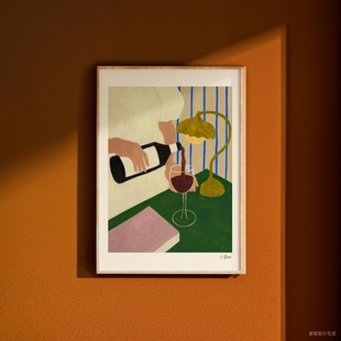 Carla 饰画艺术小众抽象人物客厅卧室挂画床头画复古 Llanos女性装