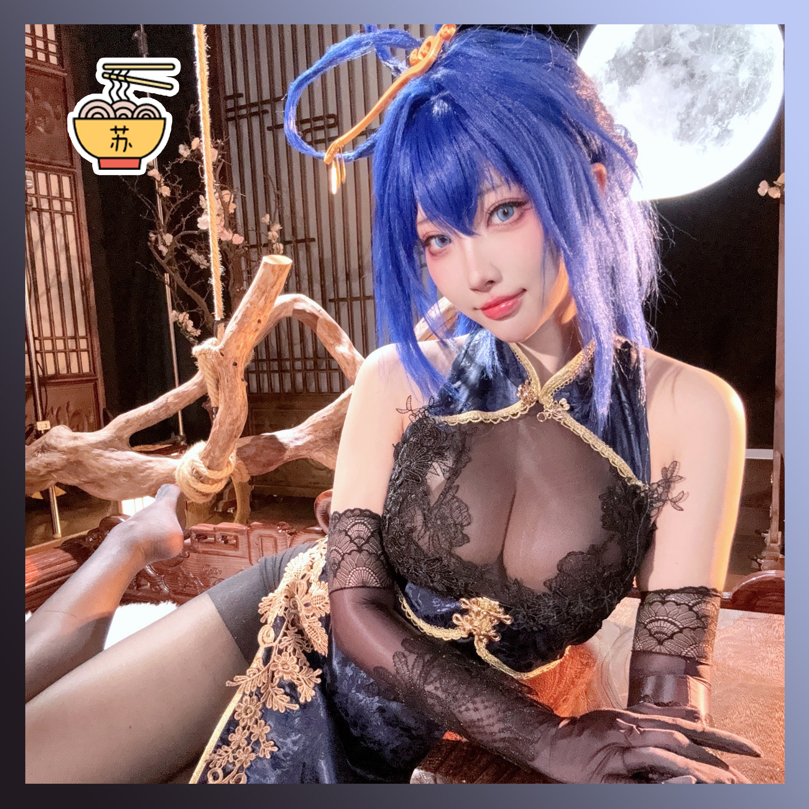 碧蓝航线花园春节旗袍cosplay女