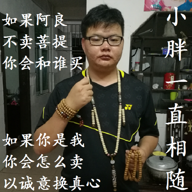 海南原生态陈籽高密星月菩提子原籽108颗正月干磨佛珠手串项链男