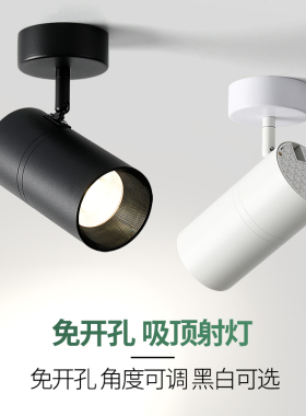 led明装吸顶射灯 家用客厅背景墙聚光小山丘商用可调角度小轨道灯