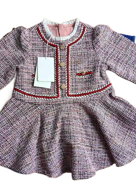 外贸韩国absorb春秋款韩版女童小香风套装儿童洋气长袖连衣裙