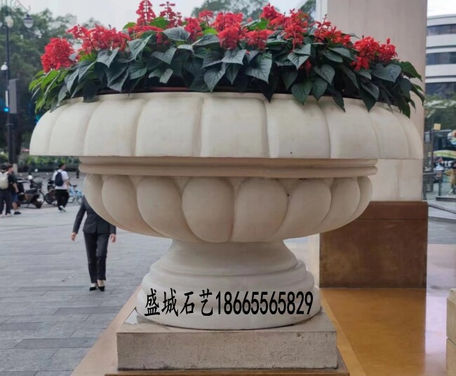 砂岩花钵艺术花盆景观花器