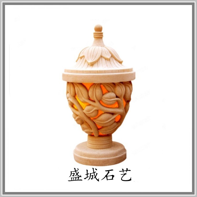 砂岩雕塑沙岩浮雕艺术背景墙酒店会所园林景观灯叶子透光灯草地灯