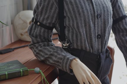 BJD娃用绅士西装背带夹松紧带款衬衣夹正装束缚带紧身侧夹定做