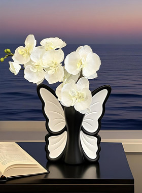 法式复古蝴蝶花瓶摆件客厅玄关