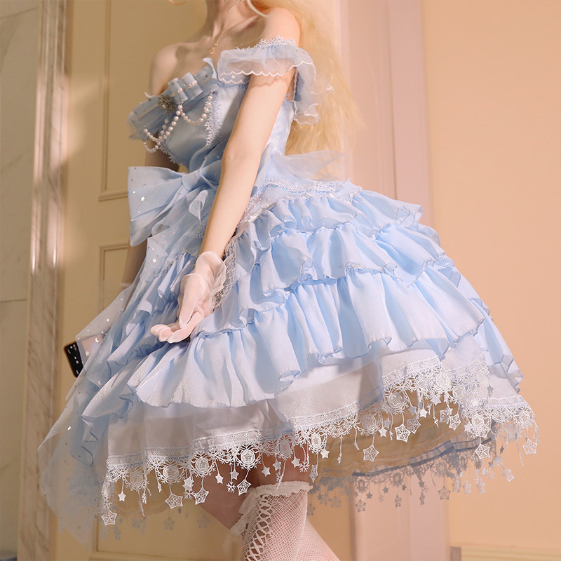 【现货】告白气球家lolita原创雪JSK洛丽塔裙花嫁可爱夏季茶会_虎窝淘