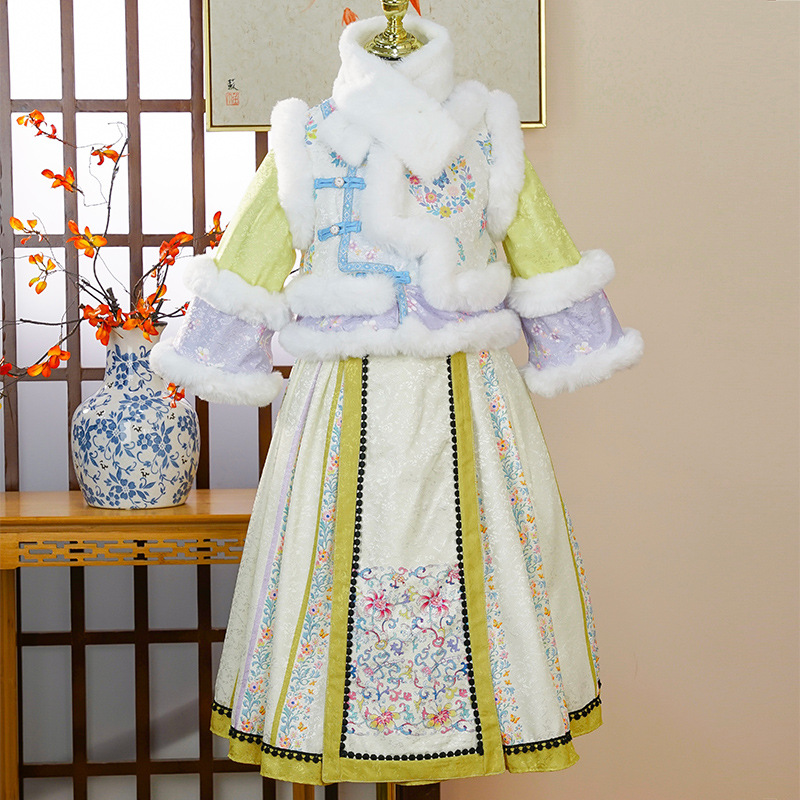 女童中国风冬汉服马面裙格格服