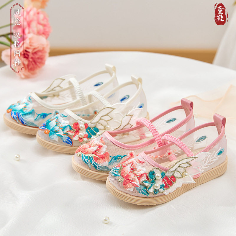 女童春夏民族风汉服鞋传统布鞋图片