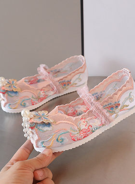 季女童立体绣花汉服鞋传统布鞋
