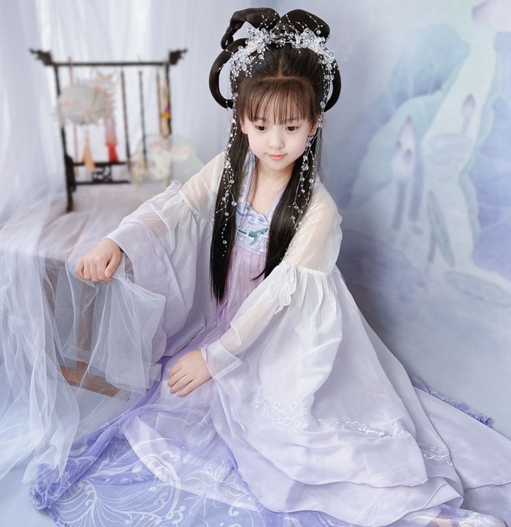 茉胭原创鲸落2025新夏季女童刺绣古风汉服大袖齐胸襦裙