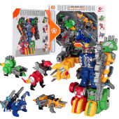 卡通变形恐龙机器人模型玩具4合体益智组合机械恐龙套装 儿童礼物