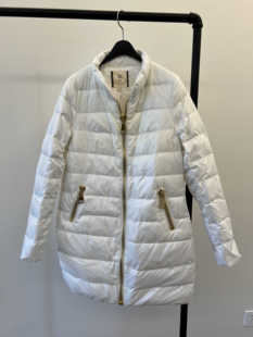 米娜家 欧洲站 清仓现货 时尚金属大拉链头中长款羽绒服 H-13140