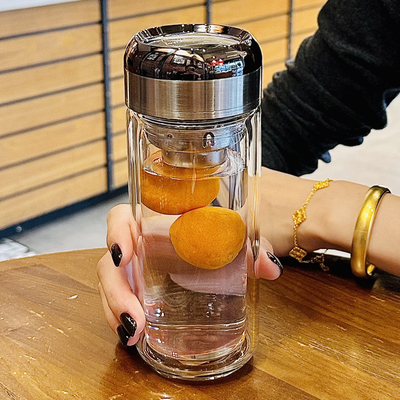 高级感双层玻璃杯隔热耐高温