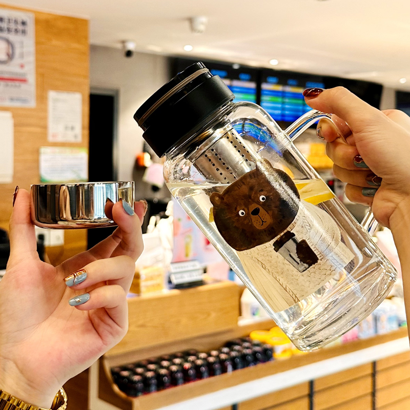 高硼硅玻璃杯把手大容量泡茶杯