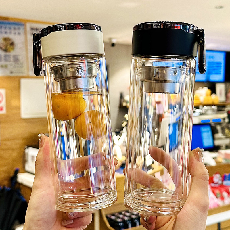 双层高硼硅玻璃泡茶杯隔热防烫