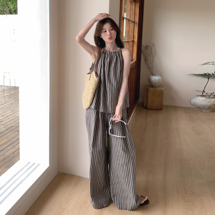 P130K198 条纹拼色两件套8099 新款 时尚