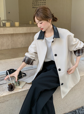 新款现货 时尚拼接风衣外套C153-3365-P145K218