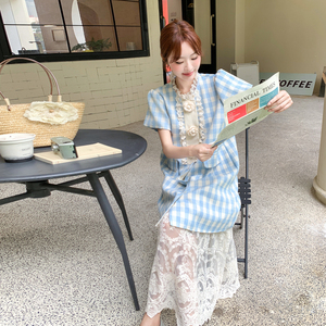 新款 格子连衣裙两件套2C153-819-P165K238图片