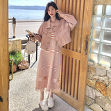 春装新款针织裙子+牛仔外套2C153-3382-P170K258，女装套装/套裙，2C153