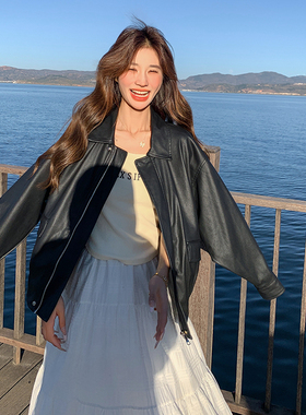 新款现货 黑色皮衣外套C153-3373-P135K198