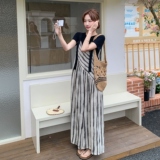 夏装新款条纹阔腿裤套装+T恤813-P145K208，女装连衣裙，2C153