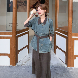 876 秋装 半身裙2C153 牛仔拼接外套 P185K268 新款