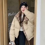 新款现货休闲面包服拼接羽绒服177-3333-P265K398，女装羽绒服，2C153