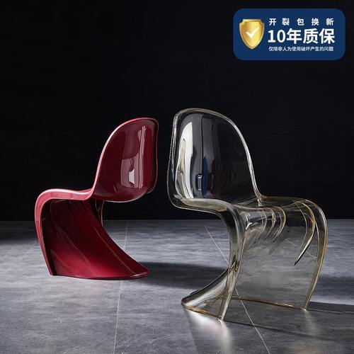 塑料潘东椅家用靠背椅子餐椅轻奢高级感网红吃饭亚克力透明椅餐厅